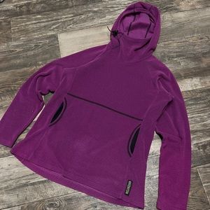 Melanzana Micro Grid Fleece Hoodie Purple has slight wear. Women’s Large
